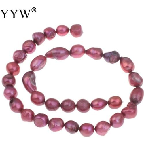 Cultured Potato Freshwater Pearl Beads Natural Red Grade A 10-11mm 0.8mm Hole 15 Inch/Strand for DIY Bracelte Necklace Jewelry