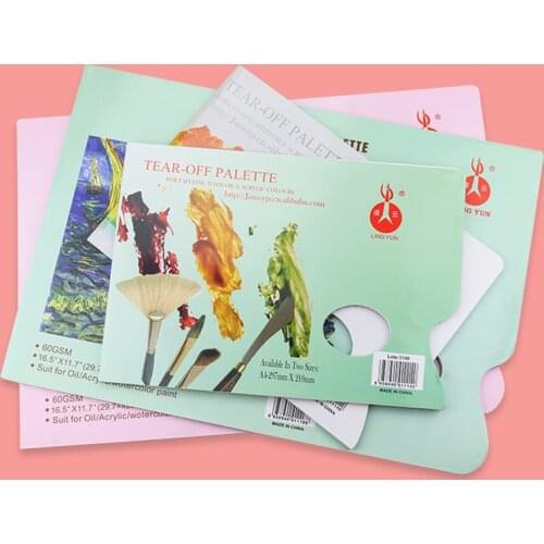 LING YUN Tear-Off Palette A3/A4 No Wash Disposable Toning/Paint Paper/Palette/Pad/Book Watercolor/Gouache/Acrylic/Oil Painting