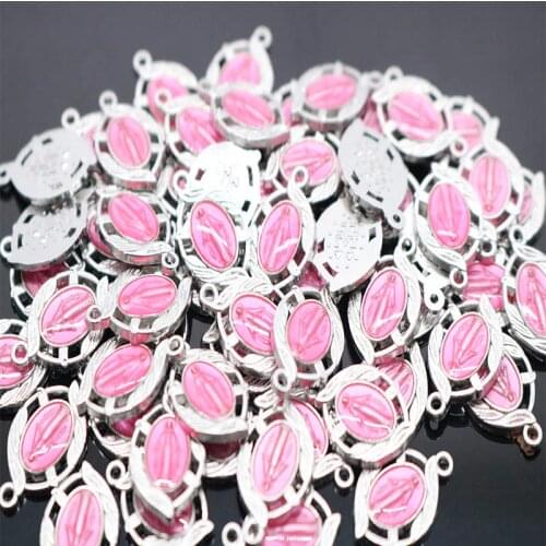 Charm Trumpet Blue Maria Mini Mini Catholic Religious Gift Virgin Mary Sacred Heart Pendant Rune Charm Medal 1.5X1.1CM