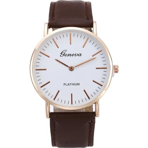 Fashionable casual quartz watches for women belt watch two men watch women watch Thin business watch with simple style dial