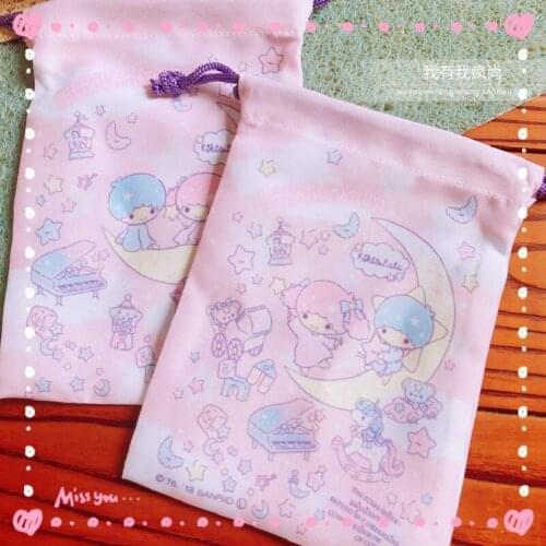 New Cute Polyester Bag Cartoon Environmentally Friendly Drawstring Bag Small Change Cell Phone key Bag