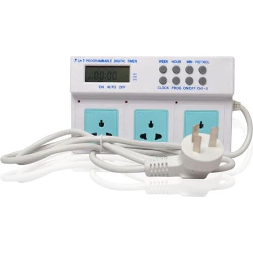 Programmable LCD Electricity Plug Sockets Hub Timer for Aquarium Plant Light Heater Wavemaker Marine Dosing Pum