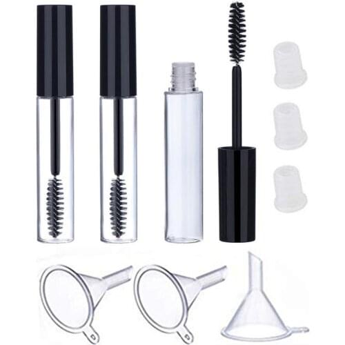 10ml 3Pcs Empty Mascara Bottles Tube Bottle Cream Liquid Refillable Mascara Eyelash Container with Contains Funnel