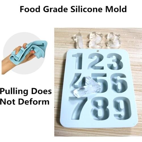 1-9 Number Silicone Ice Mold 3D DIY Fondant Cake Mold Silicone Chocolate Cupcake Pastry Molds Ice Cube Maker Molds Baking Tool