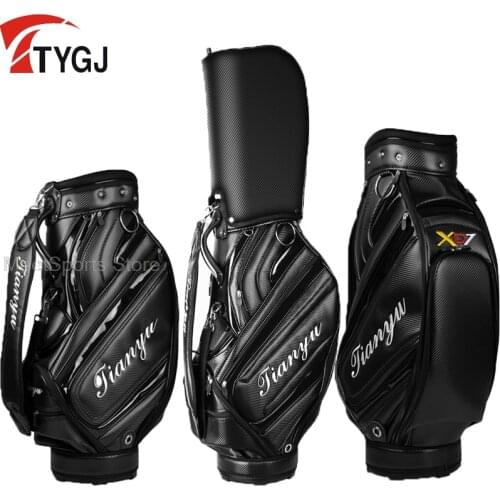 Golf Sport Package Standard Bag Professional Ball Staff Cart Bag With Cover Waterproof Pu Golf Caddy Bag Big Capacity Package