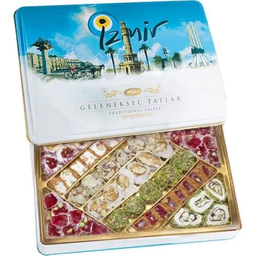 Turkish Delight Traditional Tastes 540 G Sweet Turkish Delight Unique Tastes Healthy Fresh Exquisite Delicious metal box gift