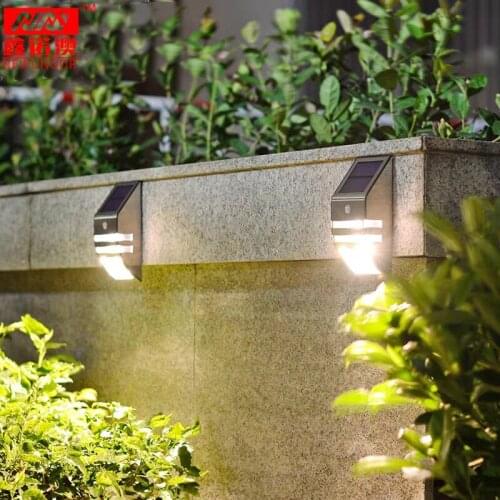Solar Led Light Outdoor PIR Motion Sensor Lamp Street Lights Wall Stainless Steel Powered Wireless Waterproof Security For Garde