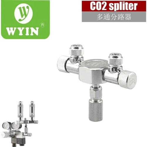 WYIN Stainless Steel Aquarium Multi Way CO2 Distributor Splitter Needle Valve, Check Valve Bubble Counter for Solenoid Regulat