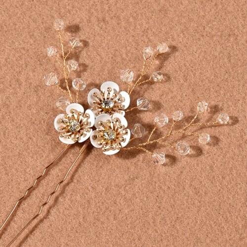 3 Pcs Retro Hairpins For Women Crystal Flower Hair Clips Elegant Headwear Decoration Wedding Bridal Jewelry Hair Accessories