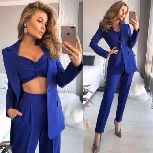 Womens suits blazer with pants 2piece set women matching sets wholesale items,ensemble blazer,black white green blue blazer set