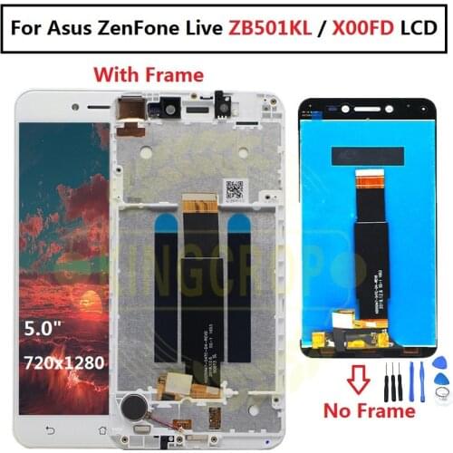 For 5.0" Asus ZenFone Live ZB501KL X00FD A007 LCD screen display with frame touch panel digitizer white/black free shipping