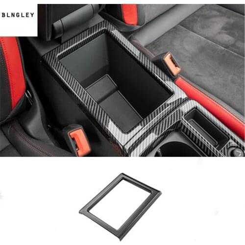 1pc ABS Carbon fiber grain central armrest box decoration cover for 2019 2020 AUDI Q3 F3B car accessories