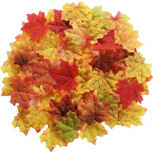 100-1000pcs Thanksgiving Artificial Silk Maple Leaves For Home Wedding Party Decoration Scrapbooking Craft Christmas Decoration