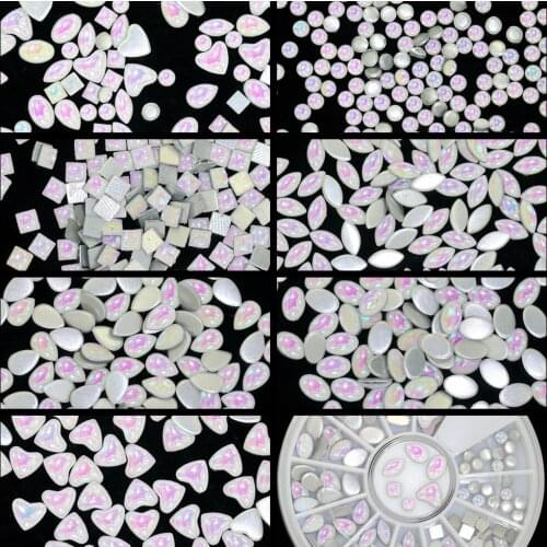 1000PCS Shiny AB Colors Nail Tips Tiny Pieces Nail Decorations High Shine Sparkling Naill Diamonds Glitter Decoration Decals