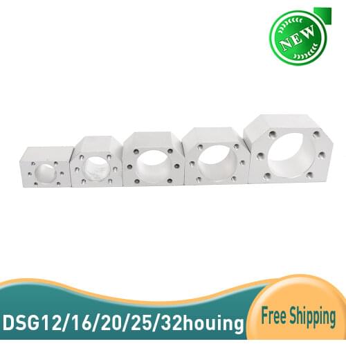 2PCS DSG16H/12/20/25/32mm bracket holder aluminium ball nut housing for ball screw SFU1605 SFU1204 SFU2005 SFU3205 CNC CNC parts