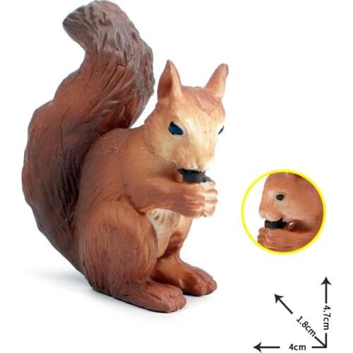 2PC/Set Solid simulation wild animal toy model mini squirrel hand-made model interest collection gift decoration