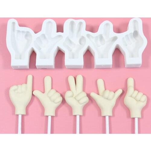 2020 NEW Cute Flower Finger Round Lollipop Silicone Mold DIY Fondant Mold Chocolate Fudge Mold Baking Utensils