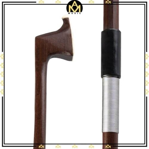 4/4 Size Brazilwood Violin/Fiddle Bow Round Stick Plastic Grip Iron Winding Unfinished Bow Stick