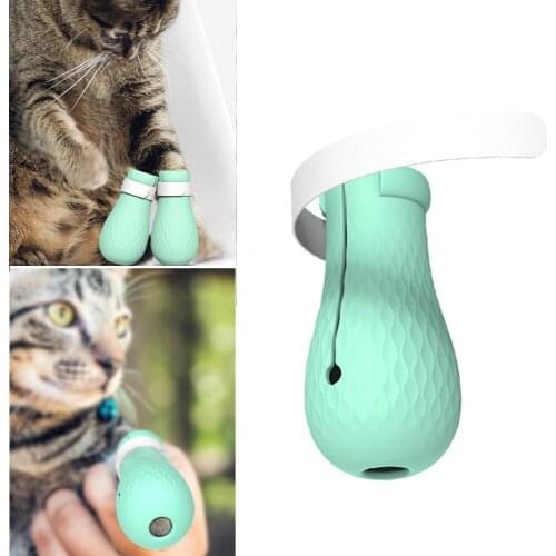4Pcs/Set Adjustable Pet Shoes Soft Silicone Anti-Scratch Cat Foot Cover Paw Cover Boots Cat Grooming Supplies for Home Bath