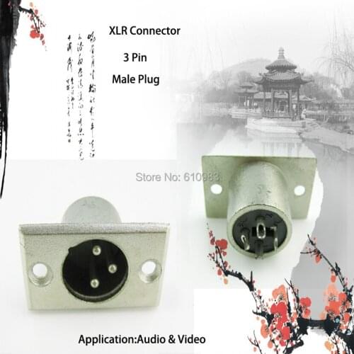 5 pieces/lot) Wholesale 3 Pole Male XLR Panel Connector Nickel Case Silver Contacts