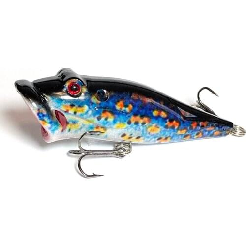 8cm/12.4g top water fishing lures Hard Bait Artificial Wobblers Plastic Fishing Tackle With 6# Hooks