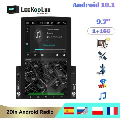 LeeKooLuu 2din Car Radio Android multimedia player Autoradio 2 Din 9.7'' Vertical screen GPS WIFI Bluetooth FM auto audio stereo