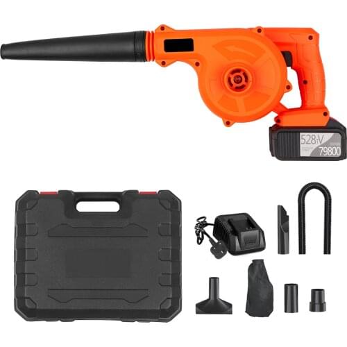 21V Cordless Leaf Blower 2 in 1 Sweeper and Vacuum Electric Air Blower Computer Cleaner Garden Power TooL Kit with Suction Hose