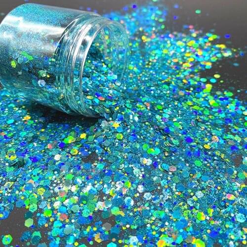 80ML Large Jar Mix Chameleon Aurora Hexagon Glitter Bling Bling Filling for Resin Craft Festive Jewelry Tools Resin Jewelry DIY