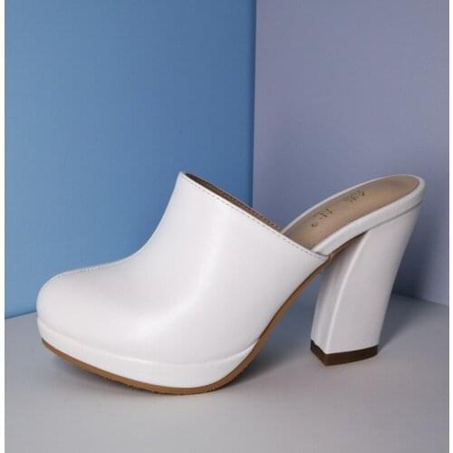 Women Heeled Sandals 2021 Summer Slip On Female Shoes Platform Toe Slippers 4#24/10d50