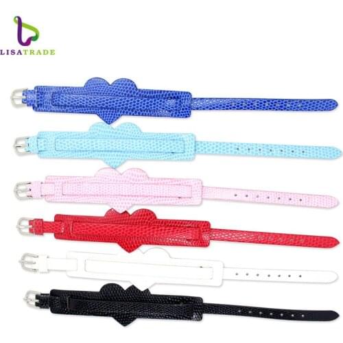 20PCS 18+8MM Heart PU Leather DIY Wristband Bracelets " Can choose the Color" Fit 8MM Slide Letter/Charms LSBR012*20
