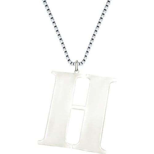 Hiphop Rock Initial Letter H Pendant Necklace Stainless Steel Alphabe Pendant Charm Simple Style long Chain for mothers Day