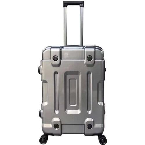 Rolling Luggage Bag Full Metal Plating Travel Suitcase Luxury Brand Business Polishing Metal PC Trolley Bags