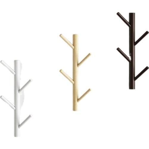 Wood Wall-mounted Clothes Hangers Simple Bedroom Household Clothes Hangers Bag Clothing Rack