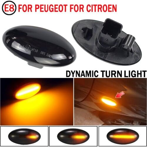 Dynamic Flashing Led Side Marker Turn Signal Light For Peugeot 307 206 607 407 1007 107 4007 Partner Expert Indicator Lamp