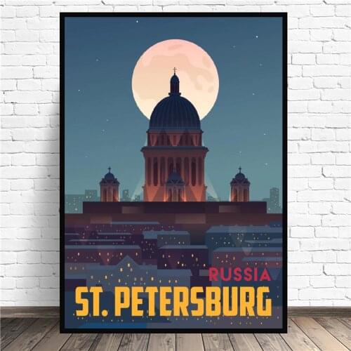 City Map Posters and Prints for Living Room St Petersburg Decoration Prints for Wall Psinting Canvas Picture for Home Design