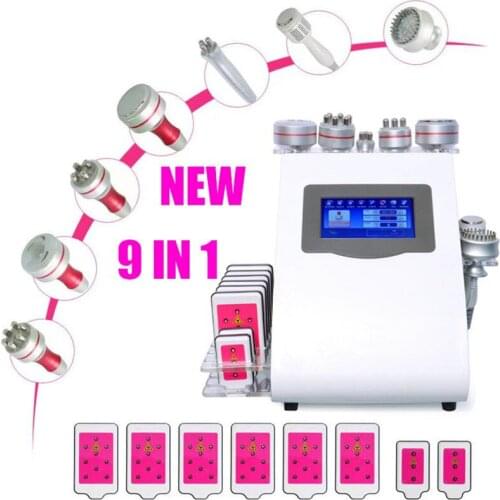 Hot Sake New 9 In 1 Vacuum 40K Cavitation RF Lipo Laser Slimming Machine Radio Frequency Cavitation Slimming Machine