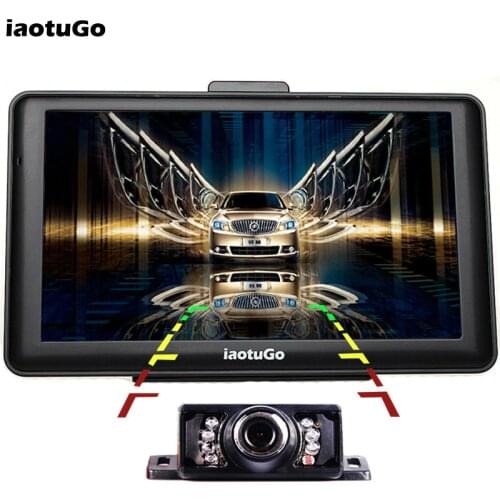 IaotuGo 7" Android Car GPS Navigation+LED Night Vison Rear Camera,Android 4.4 Capacitive GPS Navigator 512M 8G Bluetooth AVIN