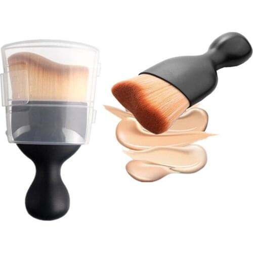 Makeup Brush Wave Curved Hair Shape Wine Glass Base Cosmetic Foundation Brush Contour Make Up Brush With Cover
