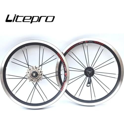 Litepro Folding Bicycle 412 Wheelset 14/16inch Outer 3 Shifter Wheelset Three Speed Bike Rim Wheel Set Parst