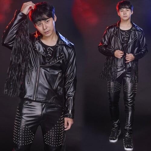 S-6XL!!New leather mens coat youth biker leather jacket trend su performs on the winter wear nightclub stage