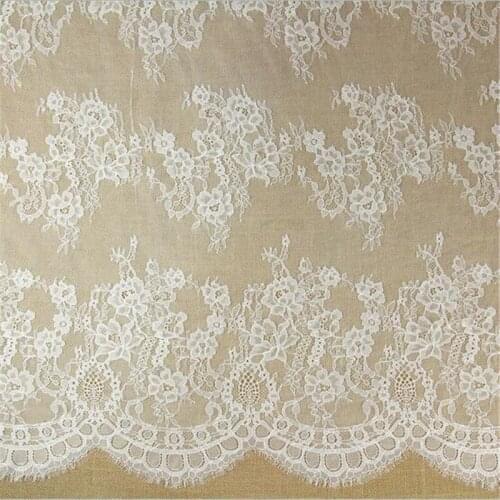 300X150cm Beautiful Black/ White Eyelash lace clothing lace wedding dress lace fabric diy garment accessories LW0024