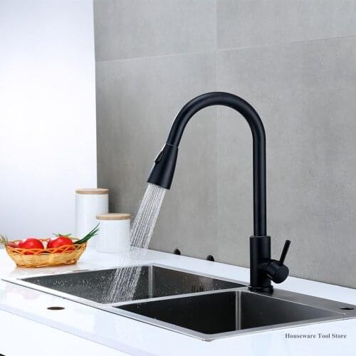 Stainless Steel Kitchen Tap Hot Cold Water Way Outlet Pipe Tap Basin Plumbing Hardware Sink Faucets Sprayer Head Kitchen Faucet