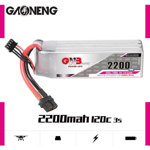 Gaoneng GNB 2200mAh 3S 11.1V 110C/220C Lipo Battery With XT60 Plug For 250 450 Size Helicopter RC FPV Racing Drone parts