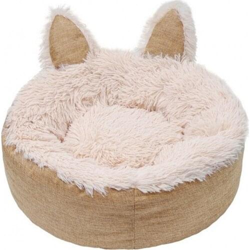 Cute Dog House For Cat Kennel Winter Pet Sofa Bed Removable Washable Small Medium Large Dogs Round Nest Warm Soft Plush Pet Mat