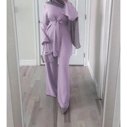 Pieces Dubai Abaya Turkish Hijab Muslim Dress Women Kaftan Islamic Clothing Grote Maten Dames Kleding Ensemble Femme Musulmane