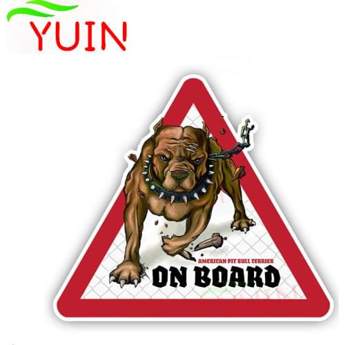 Car Sticker Motorcycle Decals Warning Sign Pit Bull Dog Decorative Accessories Creative Bumper Waterproof Decal 12*10cm