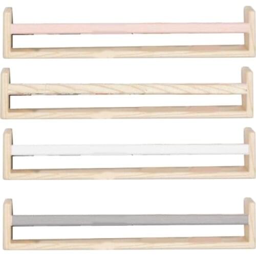 T5EC Wall Mounted Storage Shelf Wooden Floating Plant Pot Rack Bookshelf Organizer for Living Room Kitchen Home Office Display