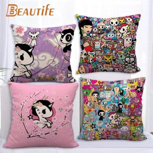 New Arrival Tokidoki Pillowcase Bedroom Home Decorative Cover 45x45cm Square Zipper Pillow Cases Cotton Linen Fabric No Fade