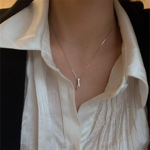 925 Sterling Silver Cross Charm Necklace For Women Party Wedding Jewelry Accessories Choker dz049