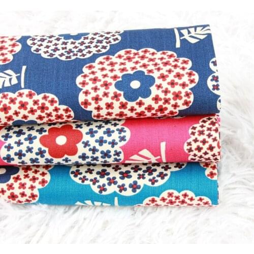 Half yard thicken cotton fabric with big flower print handmade DIY bag garment dress sewing tissue CR-453